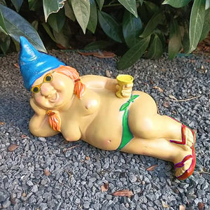 Naughty Garden Gnome Funny Statue