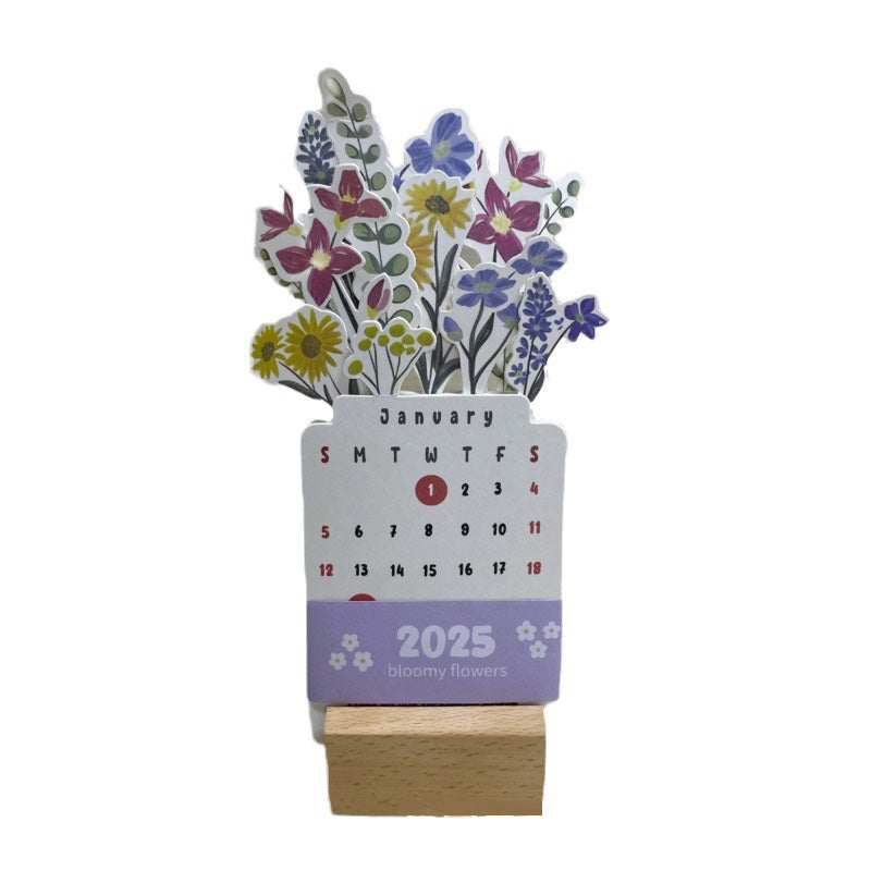 2025 Bloomy Flowers Desk Calendar