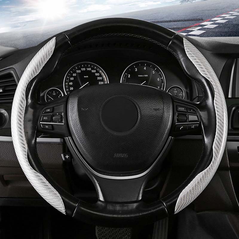 Universal Laser Carbon Fiber Pattern Steering Wheel Cover