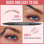 2-in-1 Dual-Ended Eyebrow Pen with Micro-Fork-Tip Applicator and Precise Brush-Tip