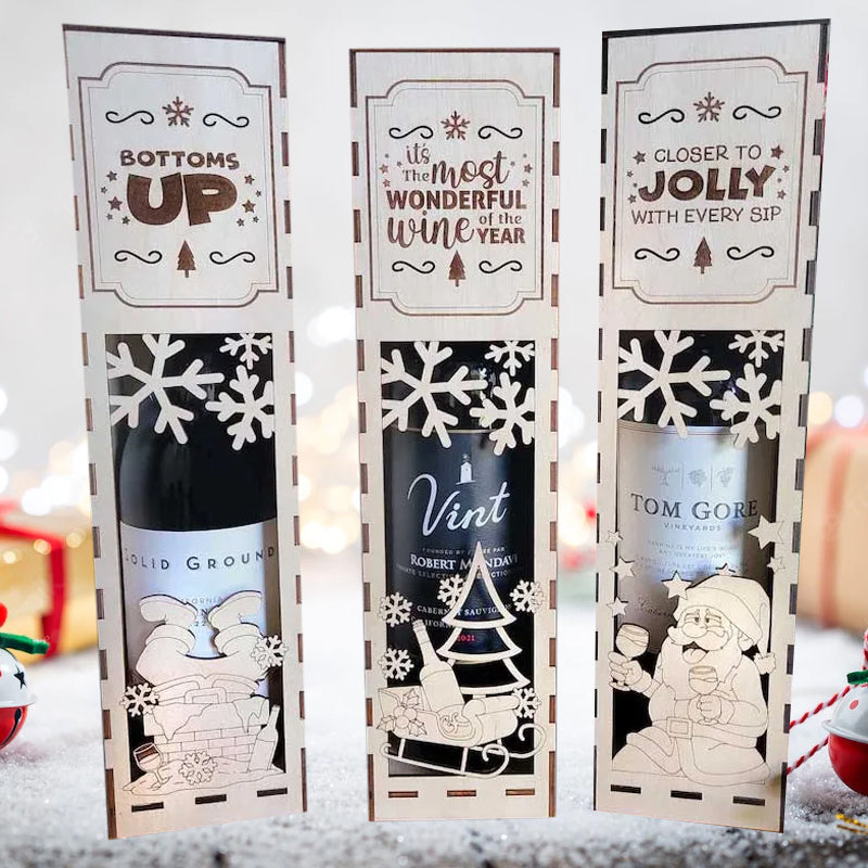 Christmas Funny Wooden Wine Box