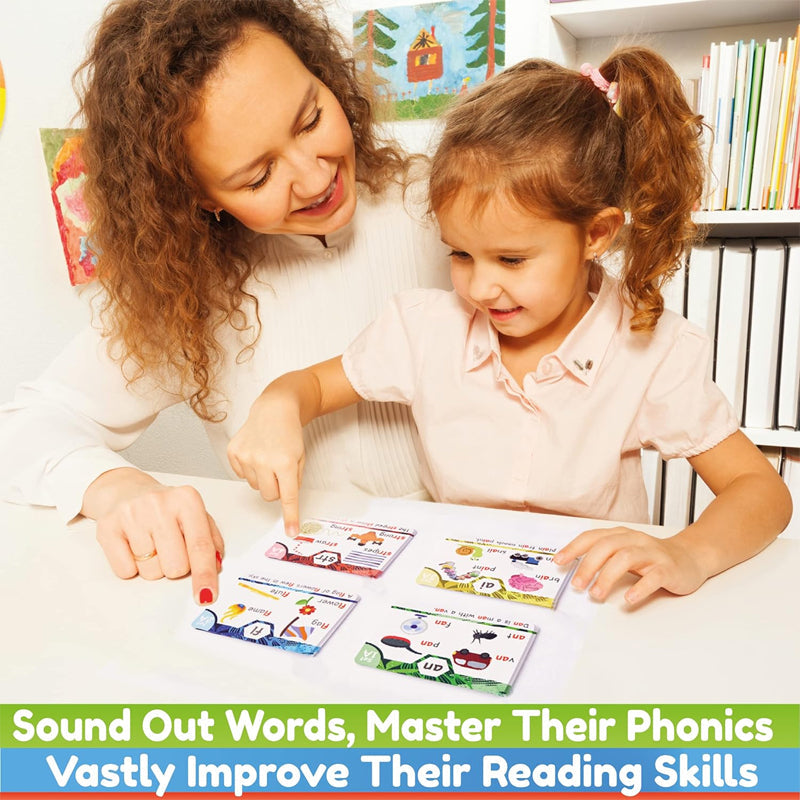 Phonics Flash Cards - Learn to Read in 20 Stages - Digraphs CVC Blends Long Vowel Sounds