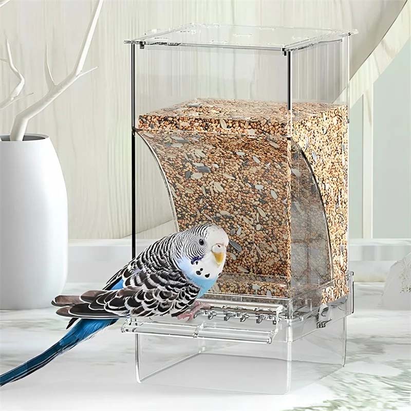 Automatic No-Spill Transparent Bird Feeder