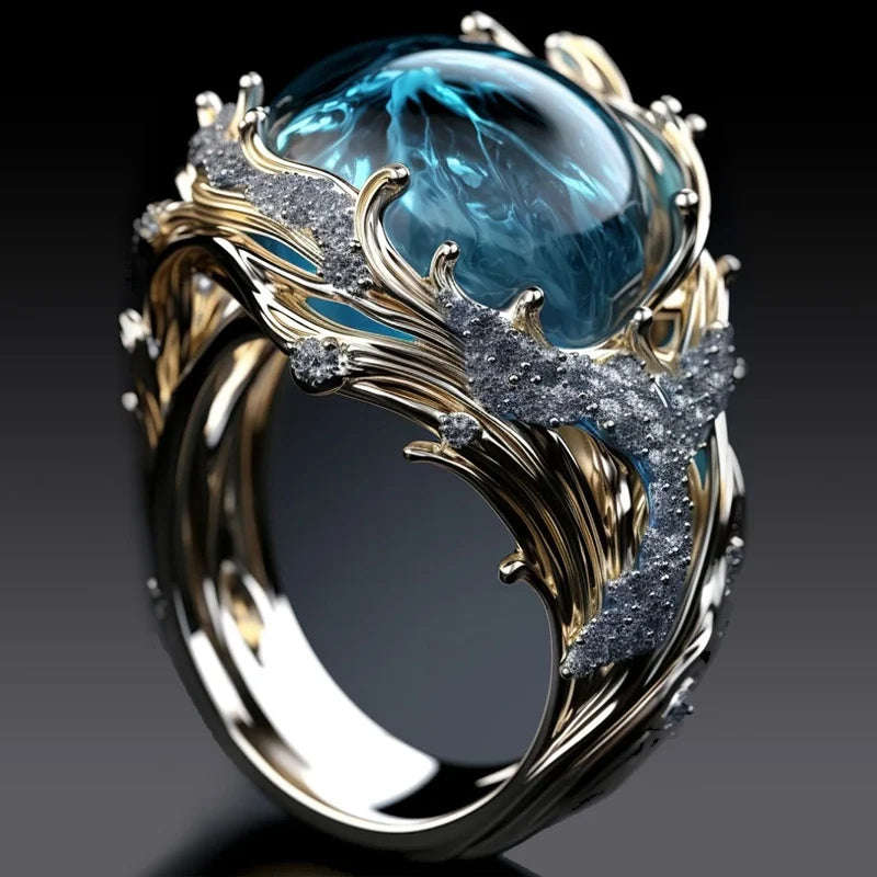 The Heartbeat of The Sea, Ocean Wave Ring