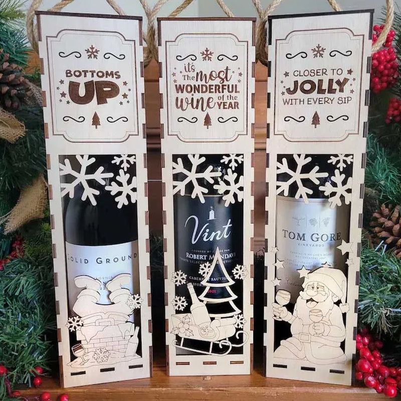 Christmas Funny Wooden Wine Box