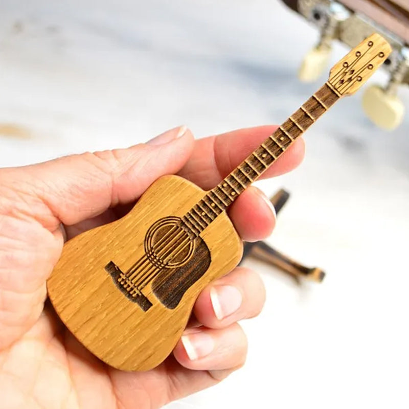 Wooden Acoustic Guitar Pick Box