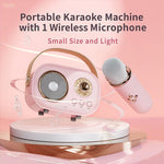 Mini Karaoke Machine & Bluetooth Speaker With Wireless Microphone