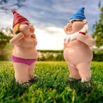 Naughty Garden Gnome Funny Statue