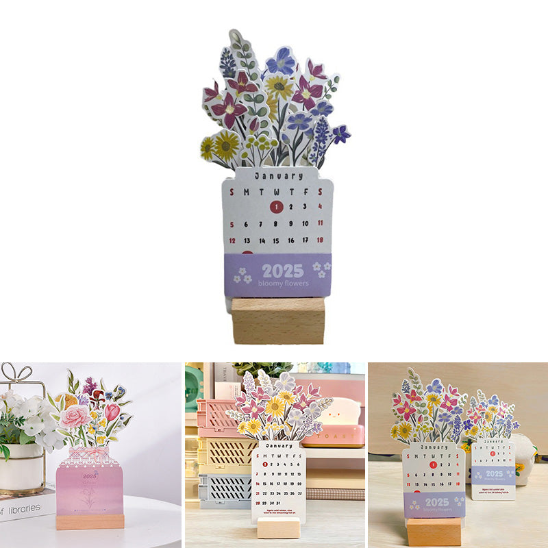 2025 Bloomy Flowers Desk Calendar