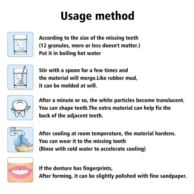 Moldable False Teeth for Temporary Tooth Fillings