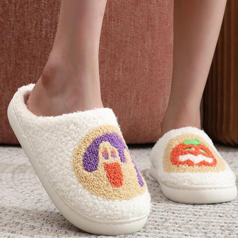 Halloween Cartoon Pattern Plush Slippers