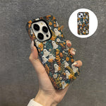 Cartoon Ghost and Flower Pattern Phone Case