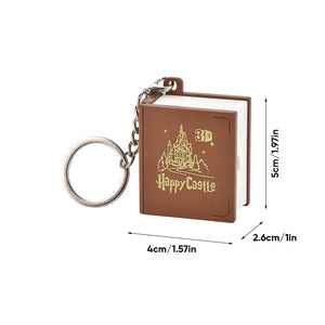 3D Stereoscopic Book Folding Pop-Up Book Keychain