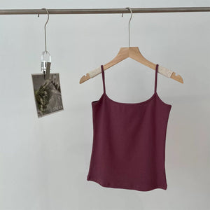 Cotton Ribbed Square Neck Tank Top