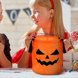 LED Light Halloween Trick or Treat Bags Pumpkin Bucket