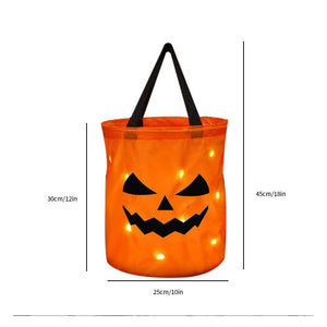 LED Light Halloween Trick or Treat Bags Pumpkin Bucket