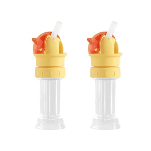 Reusable children beverage water bottle straw lid