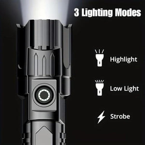 Portable USB Rechargeable Powerful Flashlight