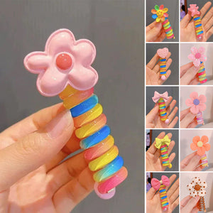 Colorful Telephone Wire Hair Bands for Kids