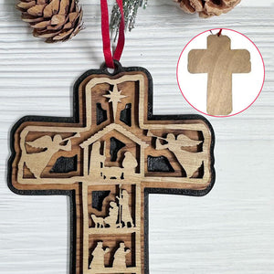 Cross Nativity Ornament