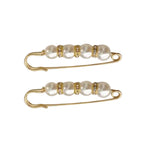 Fancy Rhinestones Pearls Safety Pin Brooch