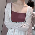 Cotton Ribbed Square Neck Tank Top