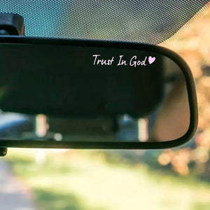 Letter & Heart Pattern Car Rearview Mirror Sticker