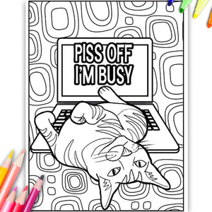 Funny Kitty Memes Coloring Book For Adult Relaxation