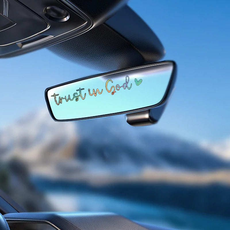 Letter & Heart Pattern Car Rearview Mirror Sticker