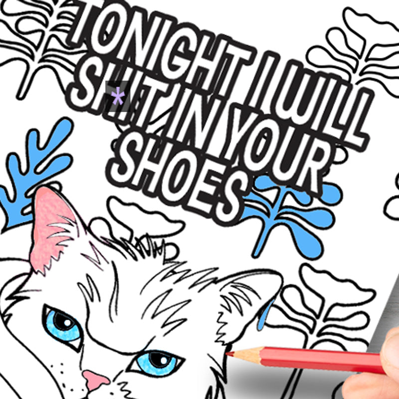 Funny Kitty Memes Coloring Book For Adult Relaxation