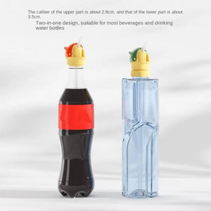 Reusable children beverage water bottle straw lid