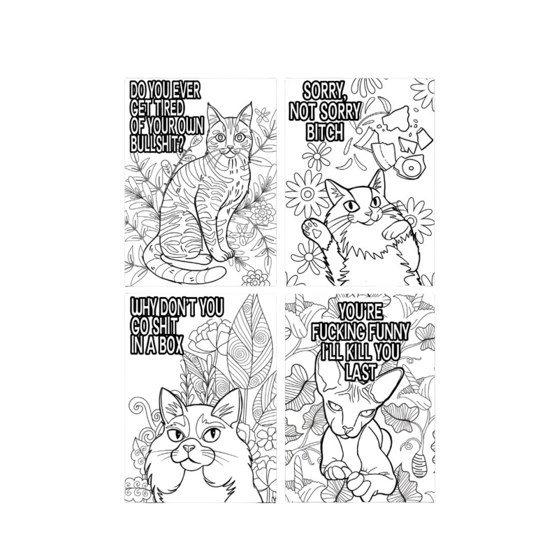 Funny Kitty Memes Coloring Book For Adult Relaxation