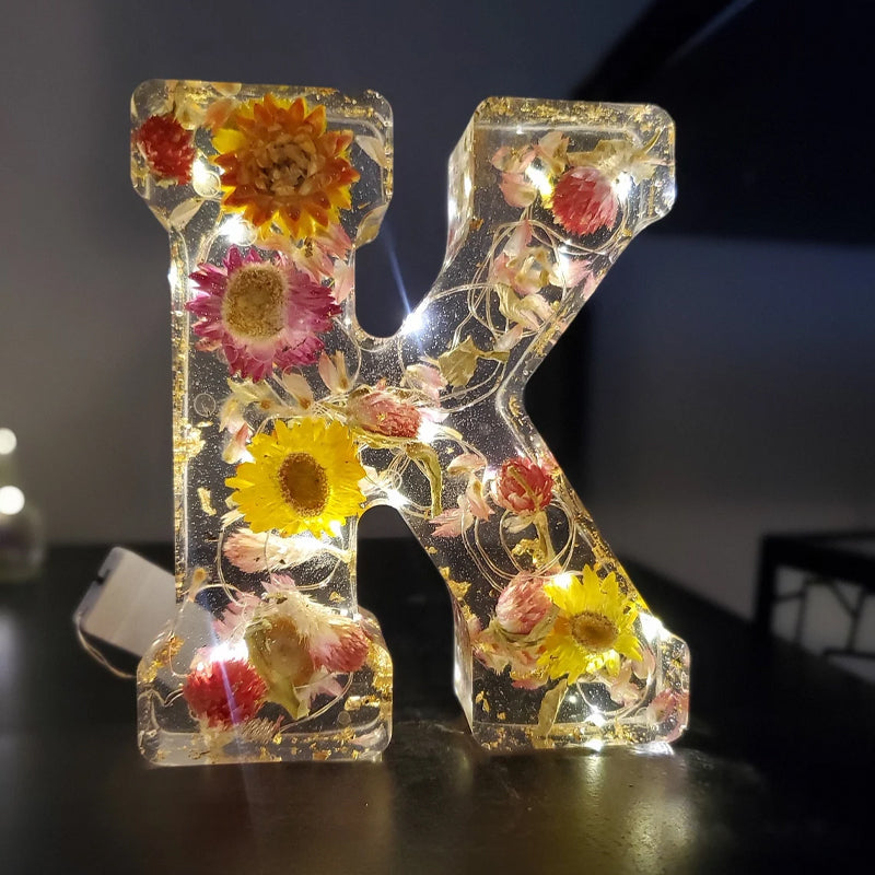 Dried Flower Letters Night Light