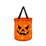 LED Light Halloween Trick or Treat Bags Pumpkin Bucket