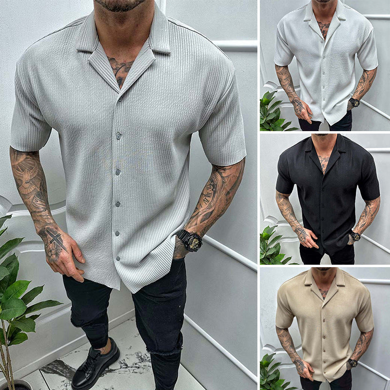 Men's Short Sleeve Cardigan Shirt