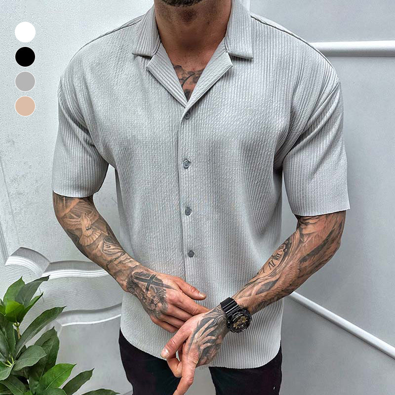 Men's Short Sleeve Cardigan Shirt