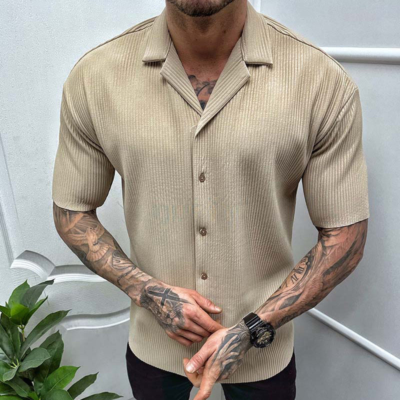 Men's Short Sleeve Cardigan Shirt