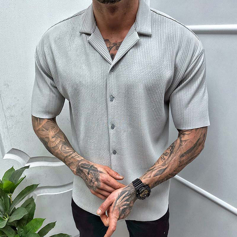 Men's Short Sleeve Cardigan Shirt