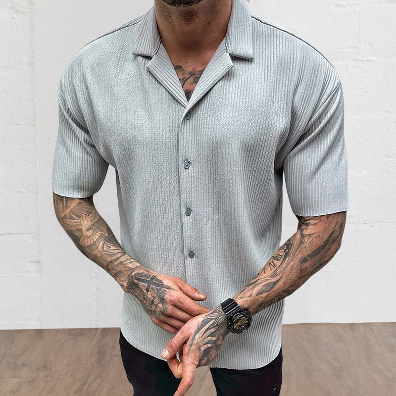 Men's Short Sleeve Cardigan Shirt