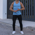 Men's Stripe Solid Color Sports Vest