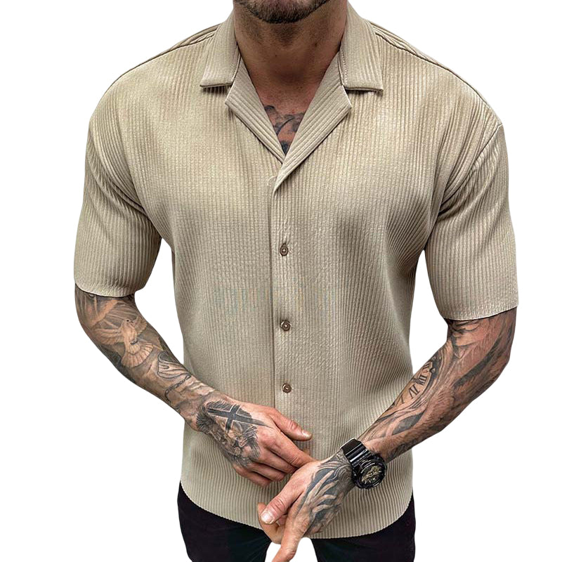 Men's Short Sleeve Cardigan Shirt