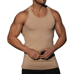 Men's Stripe Solid Color Sports Vest