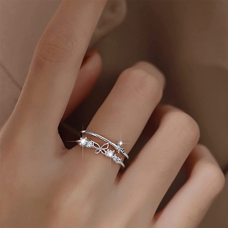 Double Butterfly Diamond Ring(with card)