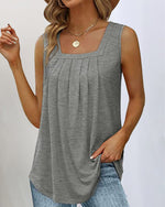 Square neck sleeveless tank top