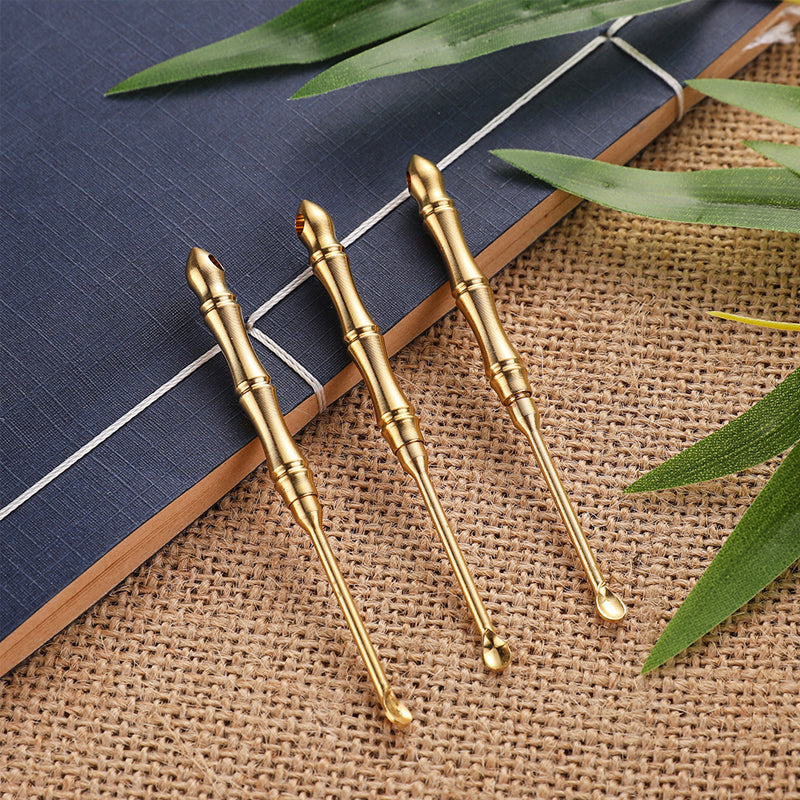 2 In 1 Brass Ear Spoon Toothpick