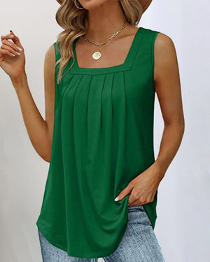 Square neck sleeveless tank top