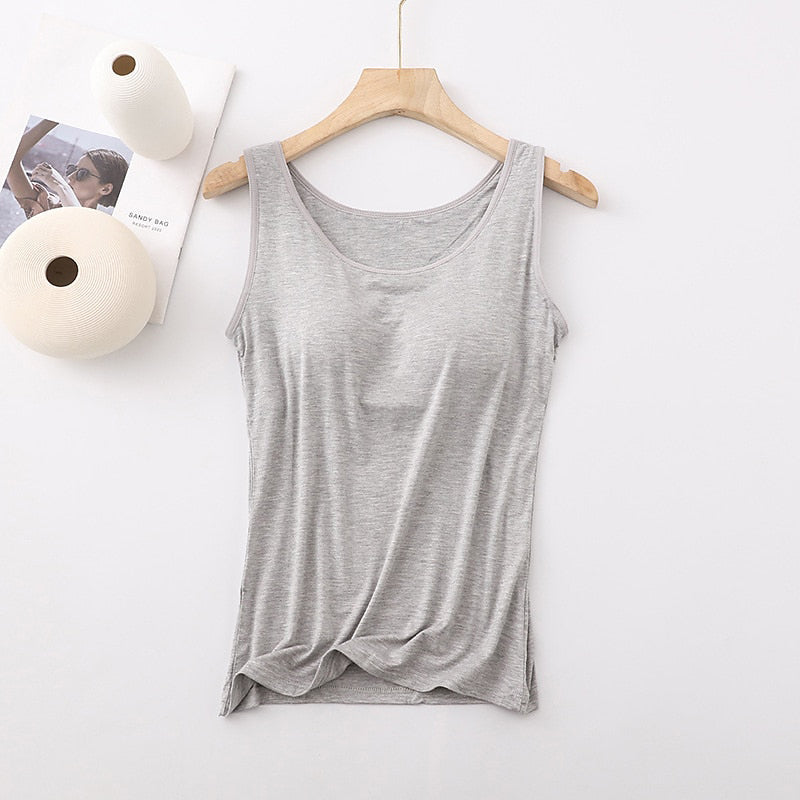 Women's Tank Top with Built-In Bra