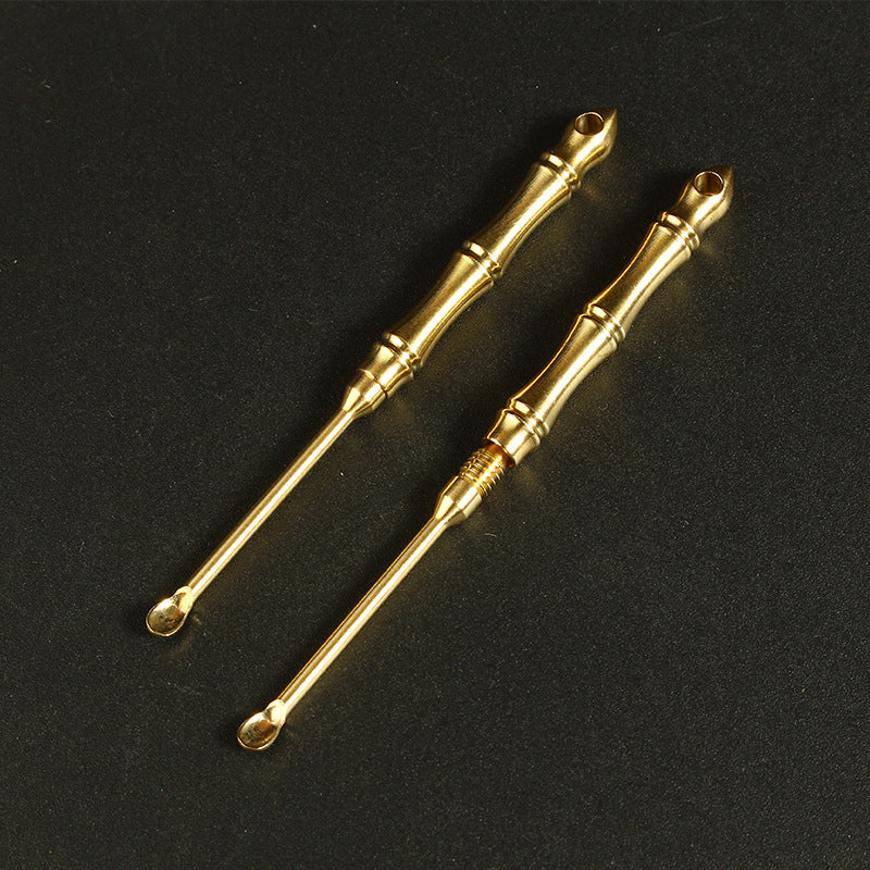 2 In 1 Brass Ear Spoon Toothpick