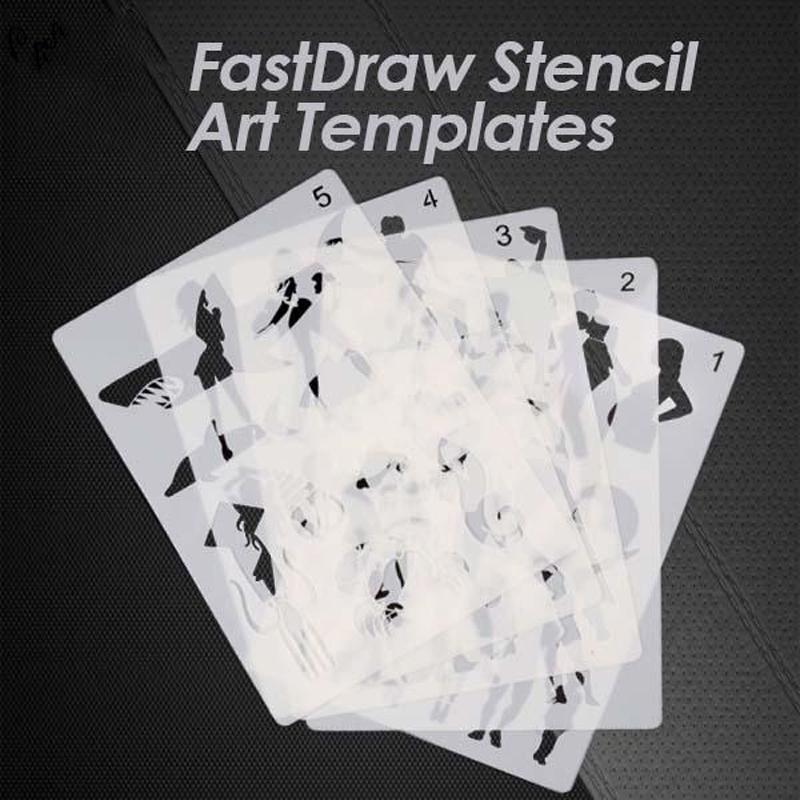 Fast Draw Stencil Art Templates( 12 or 24 Sheets/Set )