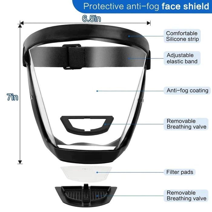 Full Face Protection Large Transparent Face Shield